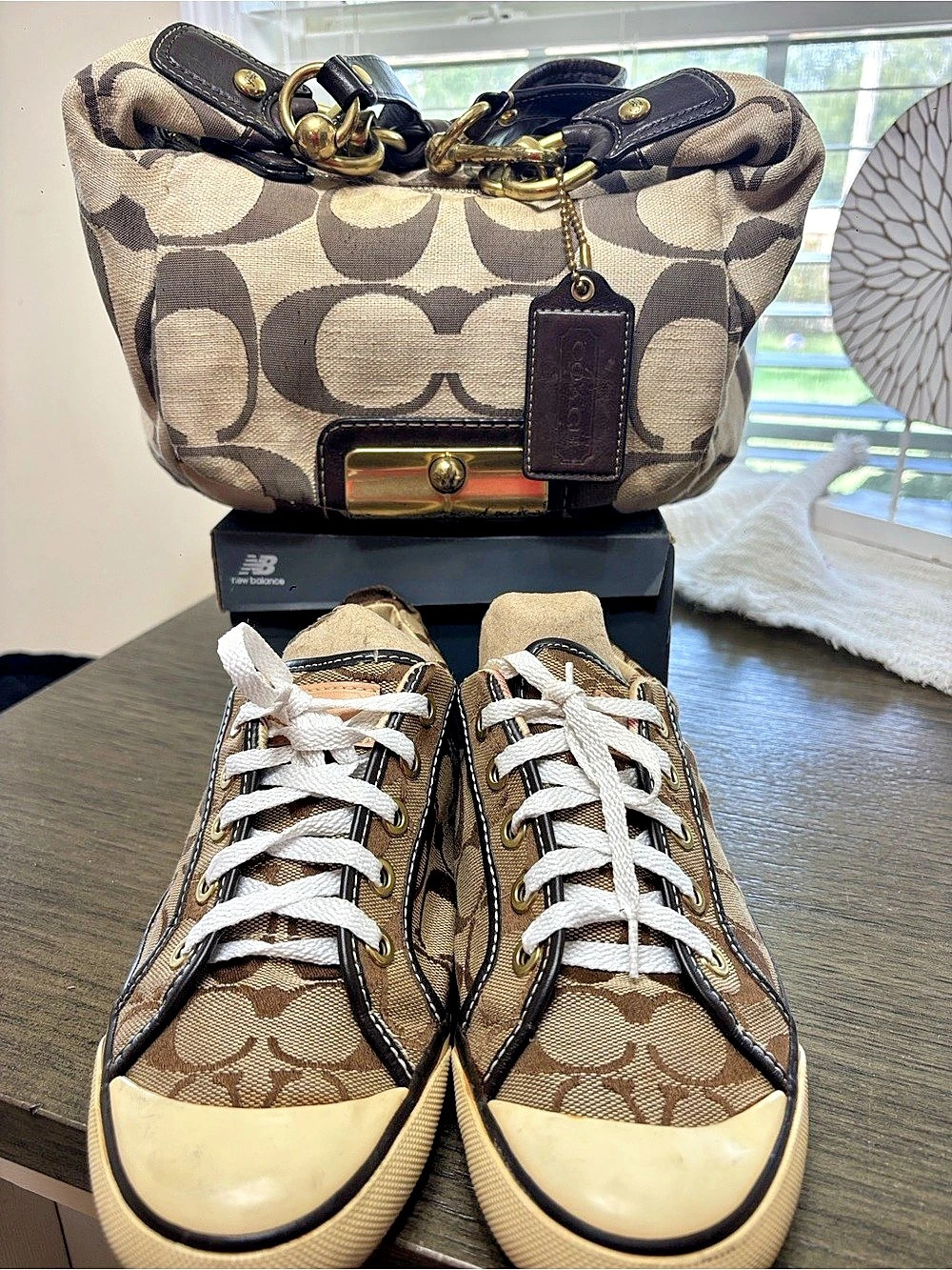 Coach Kristin Signature Hobo Bag Brown & Beige